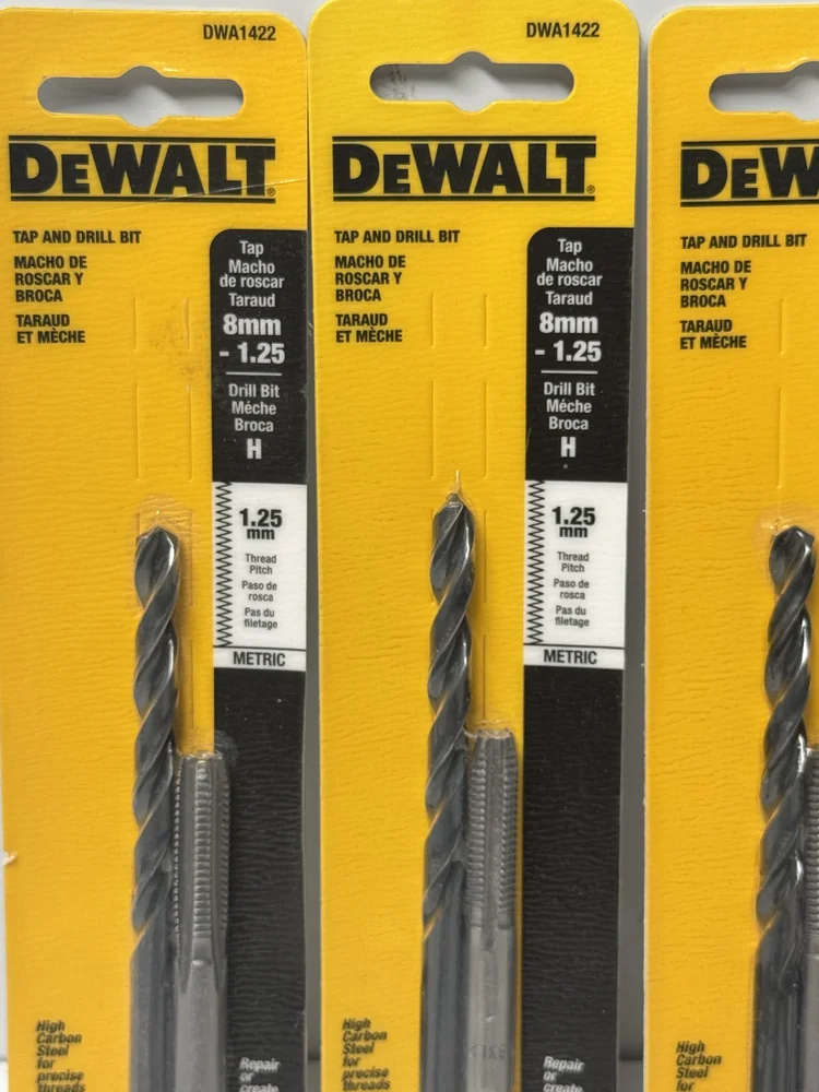 DEWALT DWA1422 Tap and Drill Bit Set 8mm-1.25 R 4 Pack - Image 5