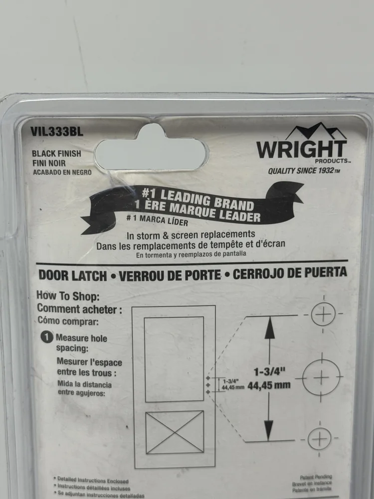Wright Villa Black Storm Door Handleset VIL333BL - Image 8