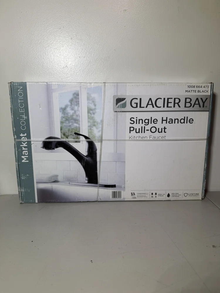 Glacier Bay Market Matte Black Single-Handle Pull-Out Kitchen Faucet