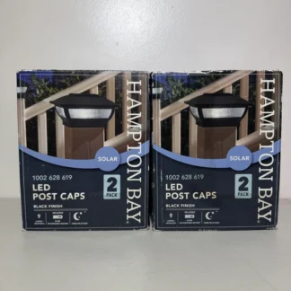 4-Pack Hampton Bay 3.5" Black Solar Post Cap Lights with Adaptor