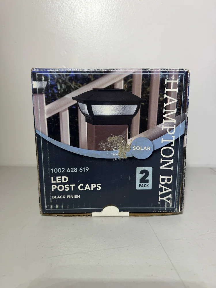 4-Pack Hampton Bay 3.5" Black Solar Post Cap Lights with Adaptor - Image 4