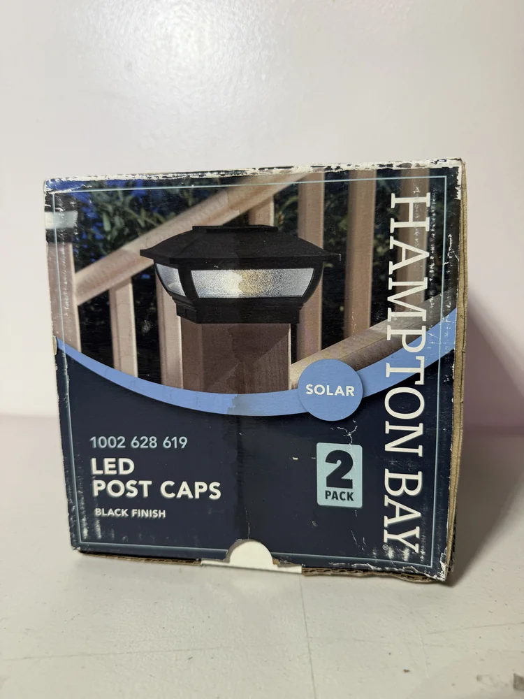 4-Pack Hampton Bay 3.5" Black Solar Post Cap Lights with Adaptor - Image 5